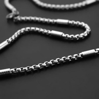 Dây chuyền nam titan cao cấp thời trang inox bọc khoanh chạm họa tiết tròn trangsucpt 4mm PTDCNA162