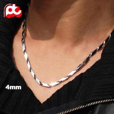 Dây chuyền nam nữ titan cao cấp đẹp sang trọng hỏa tiển trơn trangsucpt kích cỡ 2mm trắng PTDCNA12
