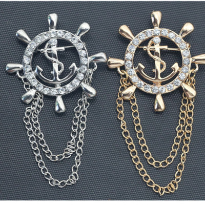 Cài áo nam - ghim cài áo nam mỏ neo bánh lái - cài áo phong thủy tài lộc cho nam