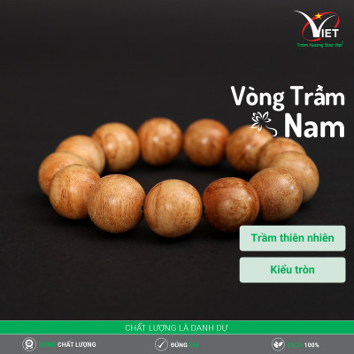 Vòng Trầm Nam Thiên Nhiên - Kiểu Tròn - Màu Ngả Vàng