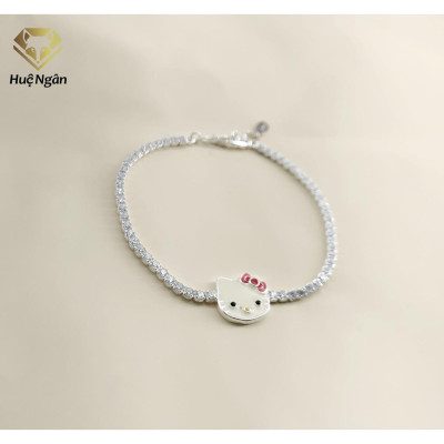 Lắc tay bạc 925 Huệ Ngân - MÈO CON NGỘ NGHĨNH X6