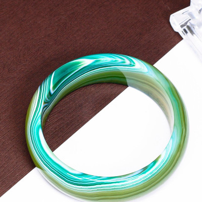 Vòng tay đá mã não xanh bản dày mệnh mộc hỏa - Ngọc Qúy Gemstones