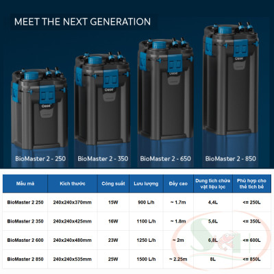 Lọc thùng Oase BioMaster 2 Filter 250 / 350 / 600 / 850 cao cấp bể thủy sinh cá tép cảnh