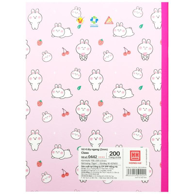 Combo 5 Vở Class Animals - 4 Ly Ngang 200 Trang 70gsm - Hồng Hà 0442 (Mẫu Màu Giao Ngẫu Nhiên)