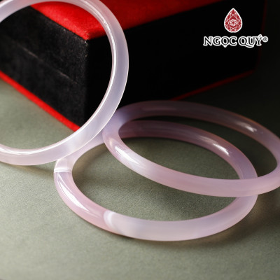 Vòng tay đá chalcedony hồng vân nhiều cọng 6mm mệnh hỏa, mộc - Ngọc Quý Gemstones