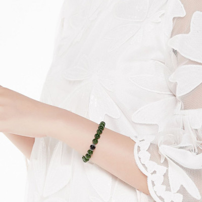 Vòng Mala Ngọc Bích Phối Mã Não Đen Ngọc Quý Gemstones VT23