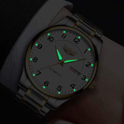 Đồng hồ nam chính hãng Kassaw K802-1 hàng mới 100% ,kính sapphire chống nước,chống xước,máy cơ (Automatic),dây kim loại thép không gỉ 316L ,kiểu dáng đơn giản ,size  mặt nhỏ 38mm