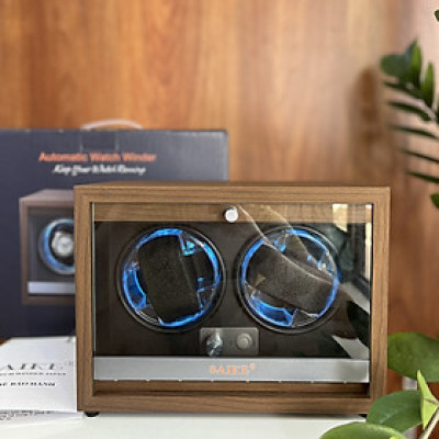 [BH 2 Năm Động Cơ] HỘP XOAY 2 ĐỒNG HỒ CƠ DÁNG ĐỨNG