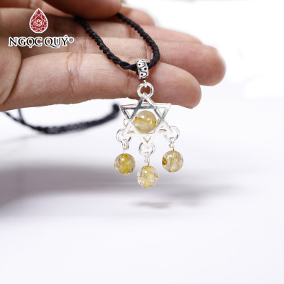 Bộ trang sức đá thạch anh tóc vàng mệnh thủy, kim - Ngọc Quý Gemston