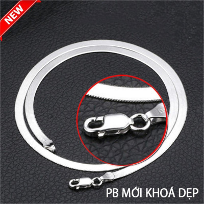 Dây chuyền nam nữ titan cao cấp đẹp sang trọng mì trangsucpt kích cỡ 4mm màu trắng PTDCNA43