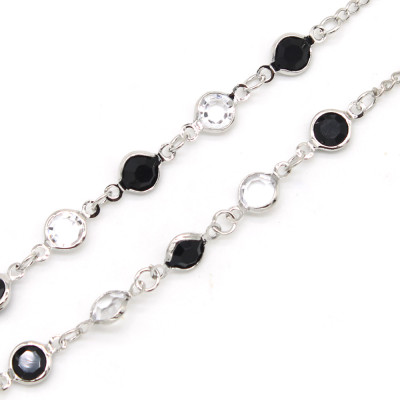 Dây đeo kính râm vàng Dây đeo kính pha lê đen và trắng