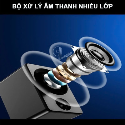 Loa vi tính để bàn SUPER BASS cực đã dòng loa cao cấp cho laptop, pc, điện thoại MÀU ĐEN 106x66mm - Hàng Chính Hãng 