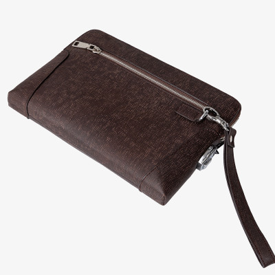 Clutch, Ví Cầm Tay Thời Trang Nam Da Bò Saffiano Cao Cấp CK11 Nâu 