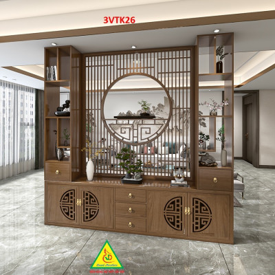 Vách ngăn phòng khách nhà bếp, Tủ kệ vách ngăn phòng 3VTK26