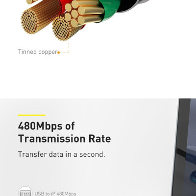 Cáp sạc đa năng 3 đầu Baseus 40W, Cáp sạc nhanh 3 đầu Baseus Flash Series 3in1 (USB to Type C/ Lai-nin/ Micro, 5A/40W) - Hàng chính hãng