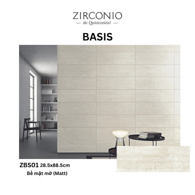 Gạch NIRO GRANITE - ZIRCONIO ZBS01 BASIS - 28.5x88.5cm - 4 viên/thùng(1m2)