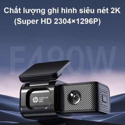 Camera hành trình ô tô độ phân giải 2K, Wifi Thương hiệu Mỹ cao cấp HP - F490W - Bảo hành 12 Tháng Chính Hãng (Hàng Nhập Khẩu)