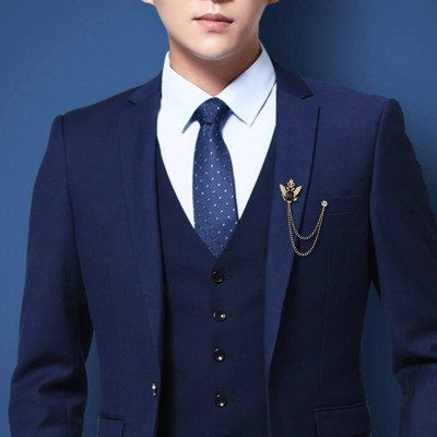 Ghim cài áo - ghim cài vest cưới địa bàng đính đá xanh ngọc