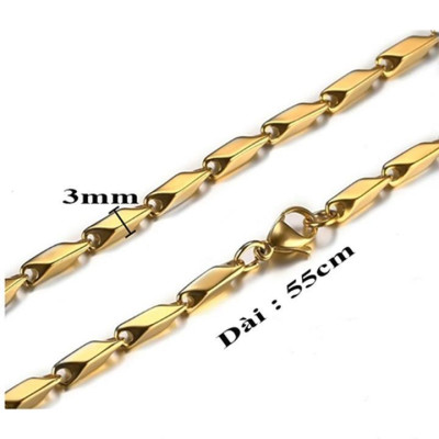 Dây chuyền nam titan cao cấp sang trọng inox thép không gỉ hỏa tiển trangsucpt kích cỡ 3mm PTDCNA31