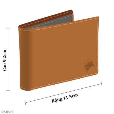 Ví Nam 100% Da Bò Màu Đen GENTLE Mềm Mại, Size Trung, Dáng Ngang - Gập 2, Đựng Tiền và Thẻ ATM Tiện Dụng - Hàng Chính Hãng SAIGIO