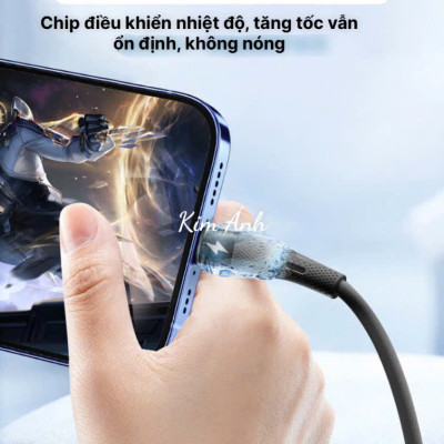 Dây sạc LI-TOP LX73 100W, chân cắm L, dây bọc lớp cao su mềm chống rách, đầu lưới SR chống uốn, hàng chính hãng