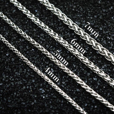 Dây chuyền nam titan cao cấp thời trang rẻ inox thép không gỉ kiểu bông dừa trangsucpt 4mm PTDCNA173