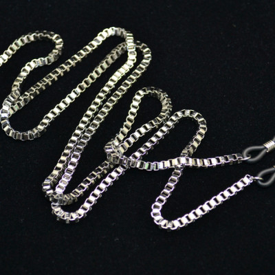 Dây đeo kính mắt xích vuông titan hợp kim không gỉ cá tính hip hop punk rock sành điệu phong cách đường phố trẻ trung