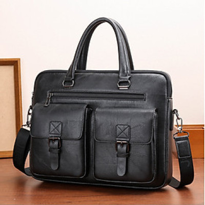 Túi xách da chống sốc laptop surface, túi công sở nam nữ cặp đựng laptop có dây đeo chéo