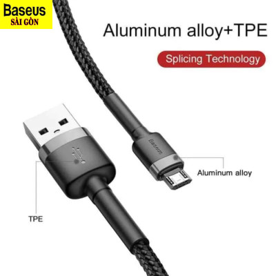 Cáp sạc  Baseus Cafule Micro USB 2.4A nhanh truyền dữ liệu tốc độ cao cho CAMKLF- Hàng chính hãng