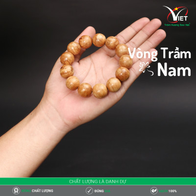 Vòng Trầm Nam Thiên Nhiên - Kiểu Tròn - Màu Ngả Vàng
