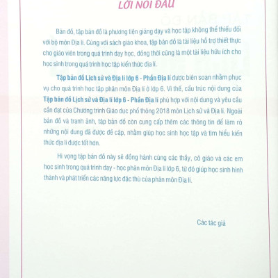 Tập Bản Đồ Lịch Sử Và Địa Lí 6 - Phần Địa Lí (2023)