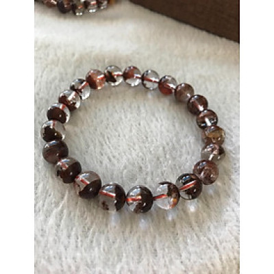 VÒNG TAY ĐÁ THẠCH ANH ƯU LINH 9LY TỰ NHIÊN LOẠI VIP NÂU ĐẤT BÓNG ĐẸP NỮ MỆNH THỔ MỆNH KIM 