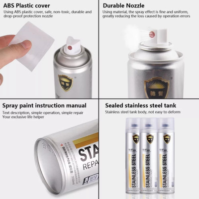 Sơn Bạc Mạ Crom màu inox Sáng Bóng 350ml sơn chịu nhiệt sơn bô xe chuyên dụng