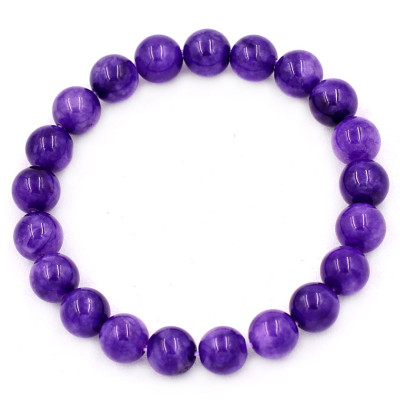 Chuỗi tay đá vân rồng tím 8 ly 21 hạt - hợp mệnh Hỏa, mệnh Thổ