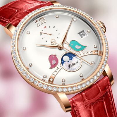 Đồng Hồ Nữ LOBINNI No.2065-1 Chính Hãng Fullbox BH 24T Chịu Nước 50m Kính Chống Xước Dây Da Cao Cấp (Máy Cơ Tự Động)