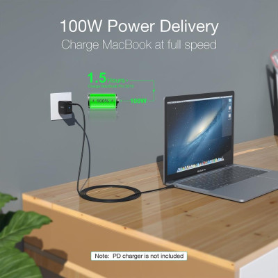 Cáp Choetech XCC-1007 Sạc Nhanh Type C To Type C 100W Thunderbolt 3.1 GEN 2  dài 2M (Hàng chính hãng)
