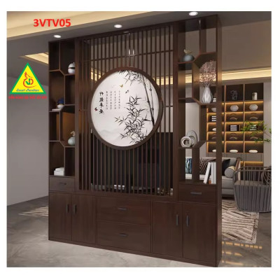 Kệ tivi kiêm vách ngăn phòng khách và nhà bếp 3VTV05 - Nội thất lắp ráp Viễn Đông