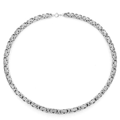 Dây chuyền nam titan cao cấp thép không gỉ ziczac trangsucpt kích cỡ 9mm màu trắng PTDCNA26