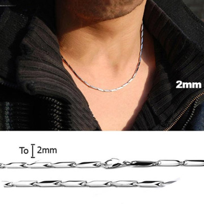 Dây chuyền nam titan cao cấp sang trọng inox thép không gỉ hỏa tiển trơn trangsucpt cỡ 2mm PTDCNA12