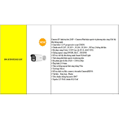 Camera IP HIKVISION DS-2CD1023G0-IU 2MP Lắp Ngoài Trời - Hàng Chính Hãng