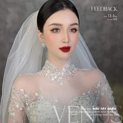 Lens nâu tây có cận 0-8 Venus hiệu Angel Eyes - Dòng kính áp tròng nâu Silicone Hydrogel cao cấp Hàn Quốc Dia 14.0