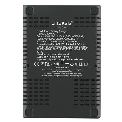 Bộ sạc đa năng Liitokala Lii-600 Test Pin Ni-MH Li-ion 18650 3.7V 18350 18500 21700 26650 AA AAA