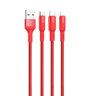 Cáp sạc nhanh 2A Hoco X26 kết nối Type-C/Micro/iPhone dây tròn tiện lợi dài 100CM cho Smartphone ( 3 màu ) - Hàng chính hãng