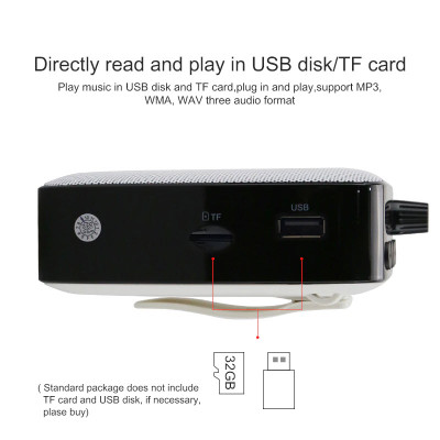 Máy Trợ Giảng Shidu M500 Kèm Micro Không Dây UHF Chống Hú Công Suất Loa 10W Tích Hợp Cổng AUX, USB Dung Lượng Pin Lớn 1800mAh - Hàng Chính Hãng