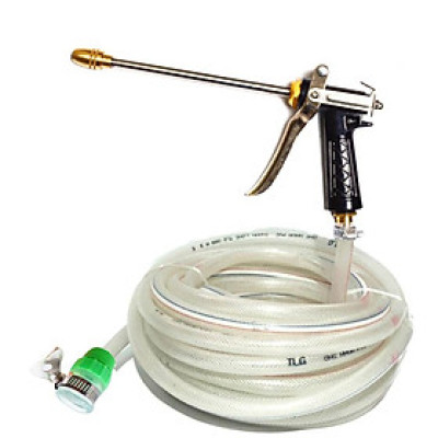 Vòi nước vòi phun nước rửa xe tưới cây tăng áp thông minh + bộ dây bơm nước cao cấp TLG loạI 15m - dây trắng 318498-1