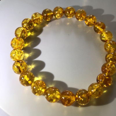 VÒNG TAY HỔ PHÁCH TỰ NHIÊN TRANG SỨC CHUẨN VIP 8LY MÀU VÀNG SANG TỐT PHONG THUỶ NỮ MỆNH KIM THỔ THUỶ 