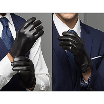 Găng tay nam da dê lót vải lụa cao cấp BHY8103 Găng tay lái xe ôm tay, thoải mái