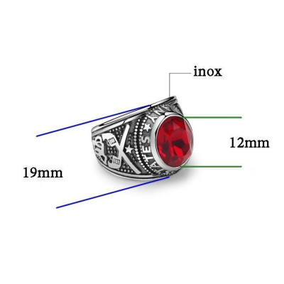 Nhẫn nam titan cao cấp thời trang rẻ đẹp nhẫn mỹ inox thép không gỉ trangsucpt đá đỏ nhẫn PTNNA05