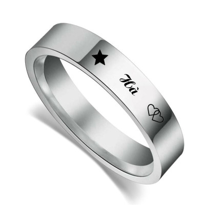 Nhẫn khắc tên riêng theo yêu cầu Titan không gỉ, điền tên cần khắc ở phần thêm ghi chú