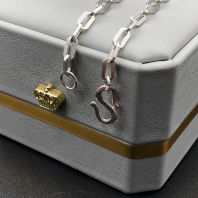 Lắc Tay Bé Yêu Bạc Ta Kiểu Móc Xích Đơn Giản Bạc Hiểu Minh LTE022A